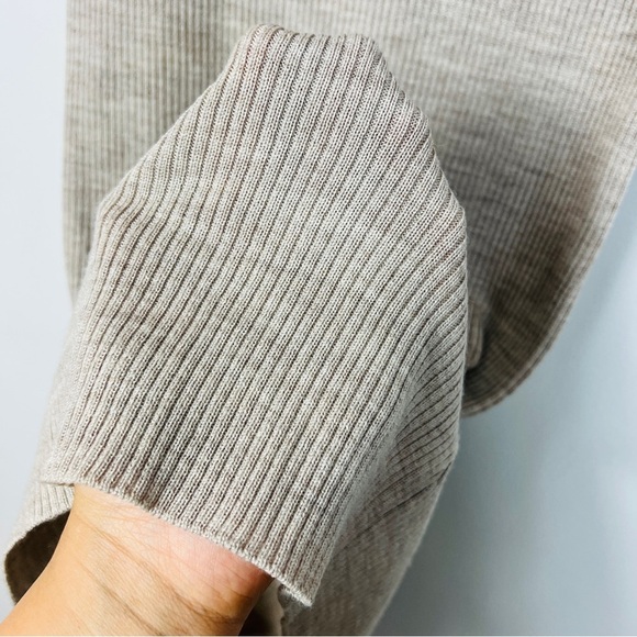 Colture 100% Merino Wool Cuagathe Tube Cream Ribbed Maxi Pencil Skirt Women XS - Picture 13 of 14